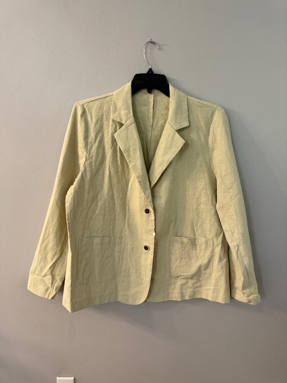 Linen Cotton Blend Blazer Jacket - size 2x